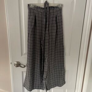 American Eagle Outfitters Plaid Wide Leg Paper Bag Pant